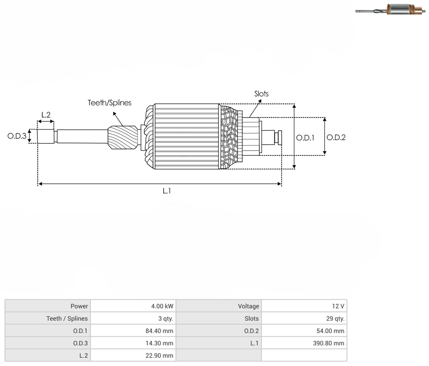 Armadura Delco 37MT Navistar 12V 61-118