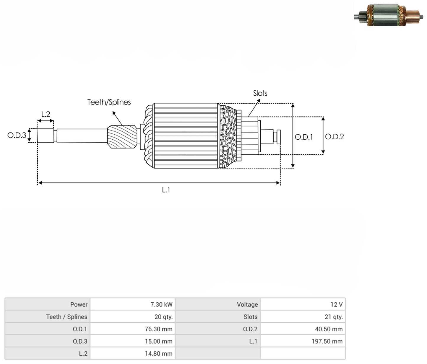 Armadura Delco 39MT 20D 12V 61-151