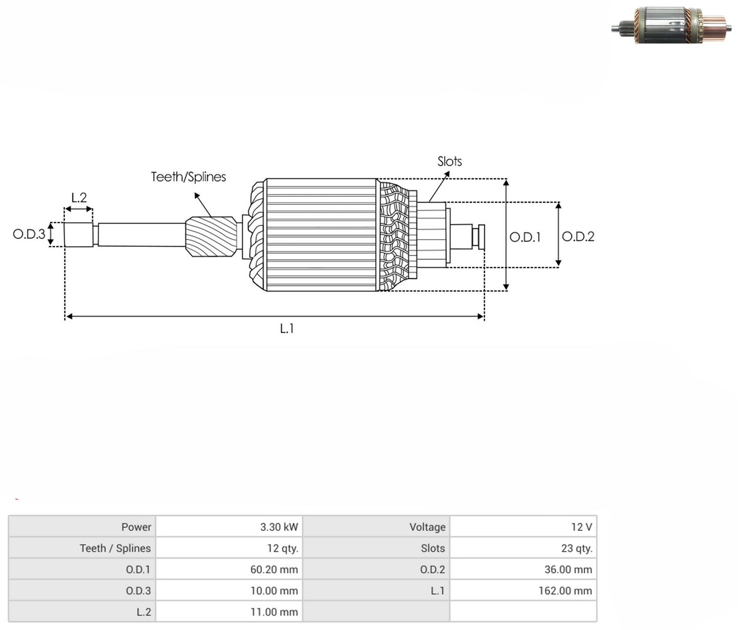 Armadura Delco 29MT 12V 61-158