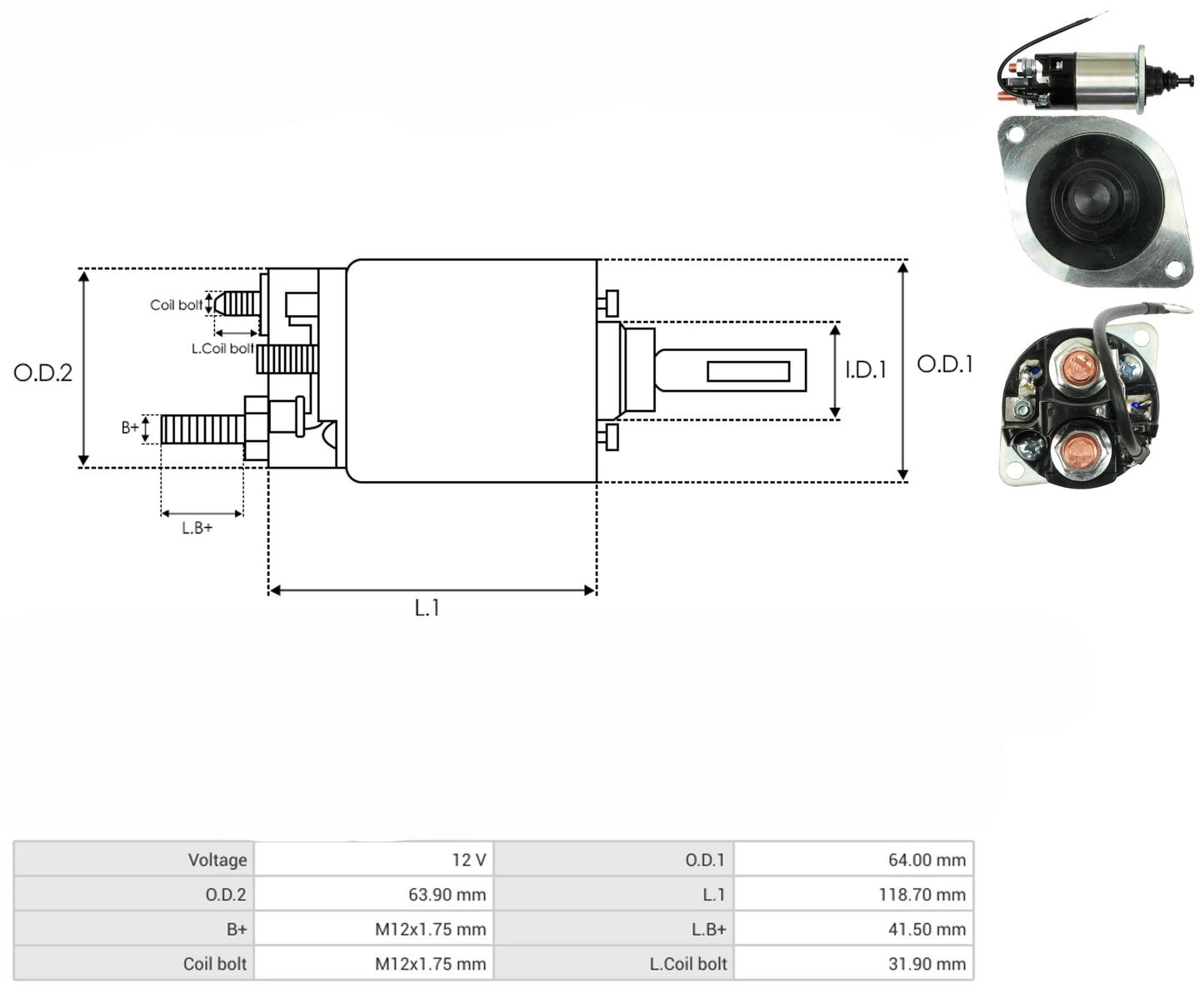 Solenoide Marcha Delco 39MT 12V 66-155