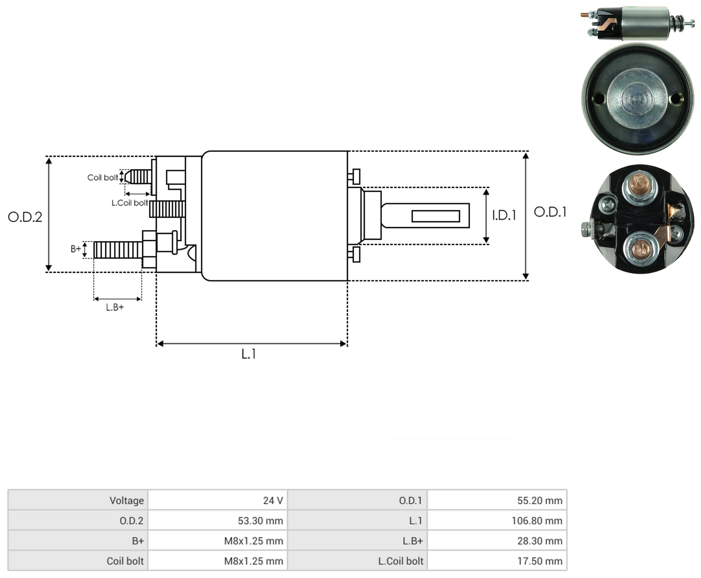 Solenoide Marcha Mitsubishi Caterpillar 24v 66-83101