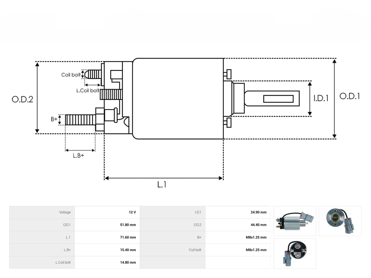 Solenoide Marcha Mitsubishi Nissan C/Conector 66-8347