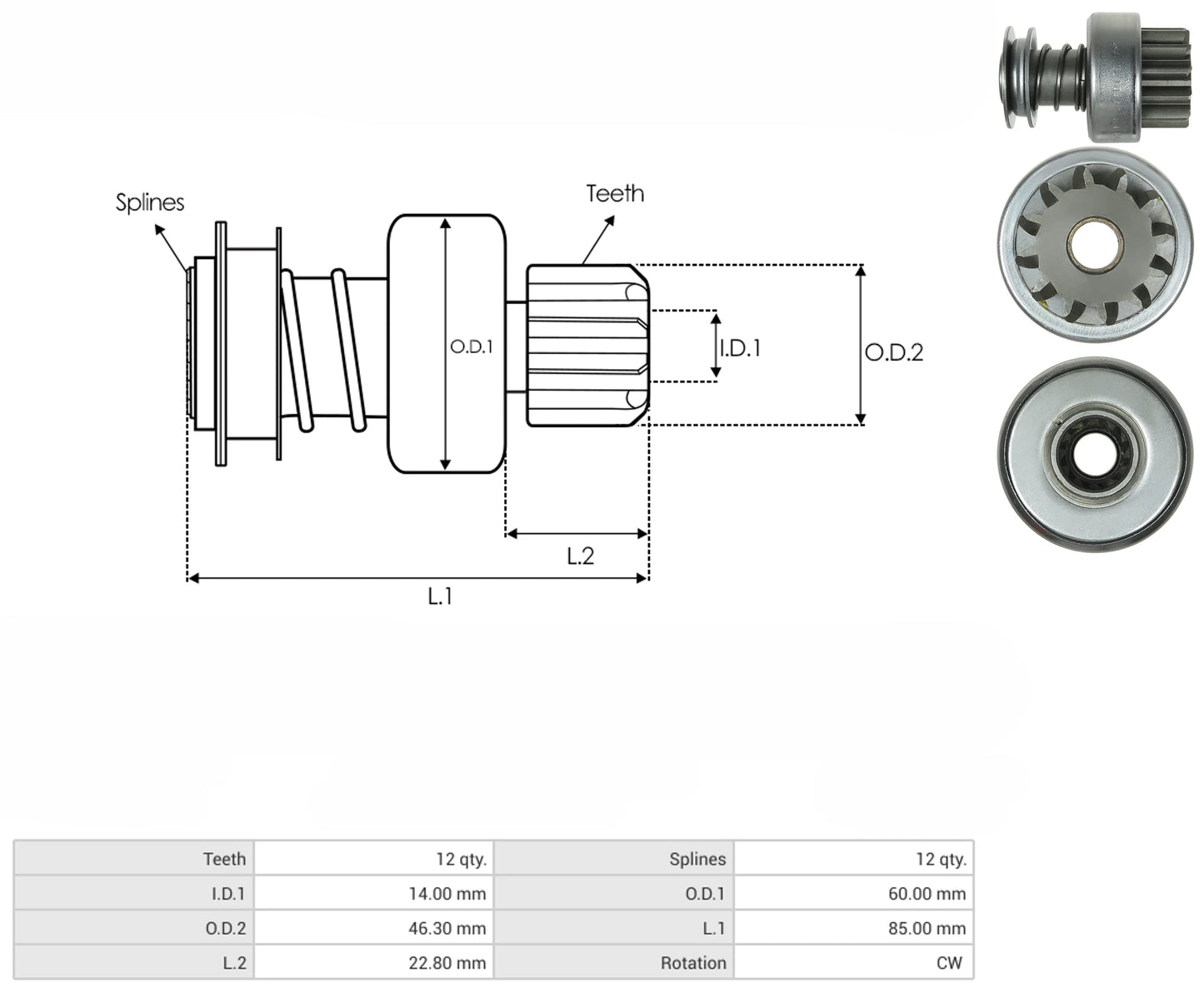 Impulsor Delco 28MT 12D 54-8407 TIM 1650