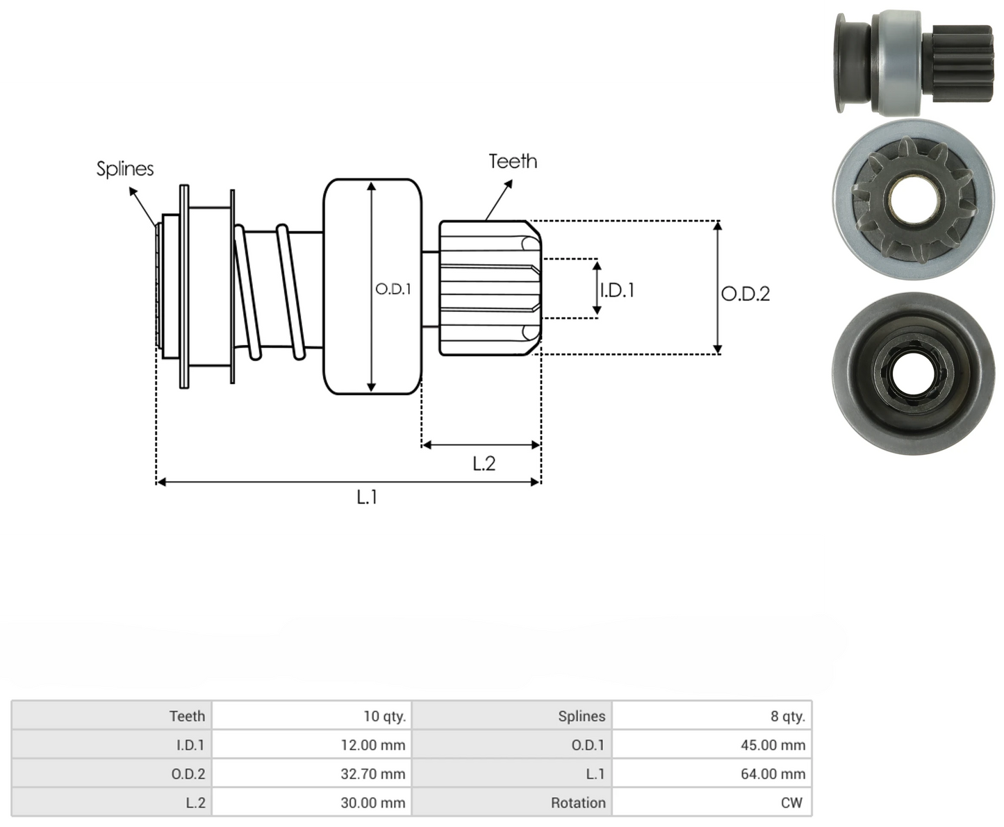 Impulsor Mitsubishi Jeep RAM 54-8341 TIM 2597