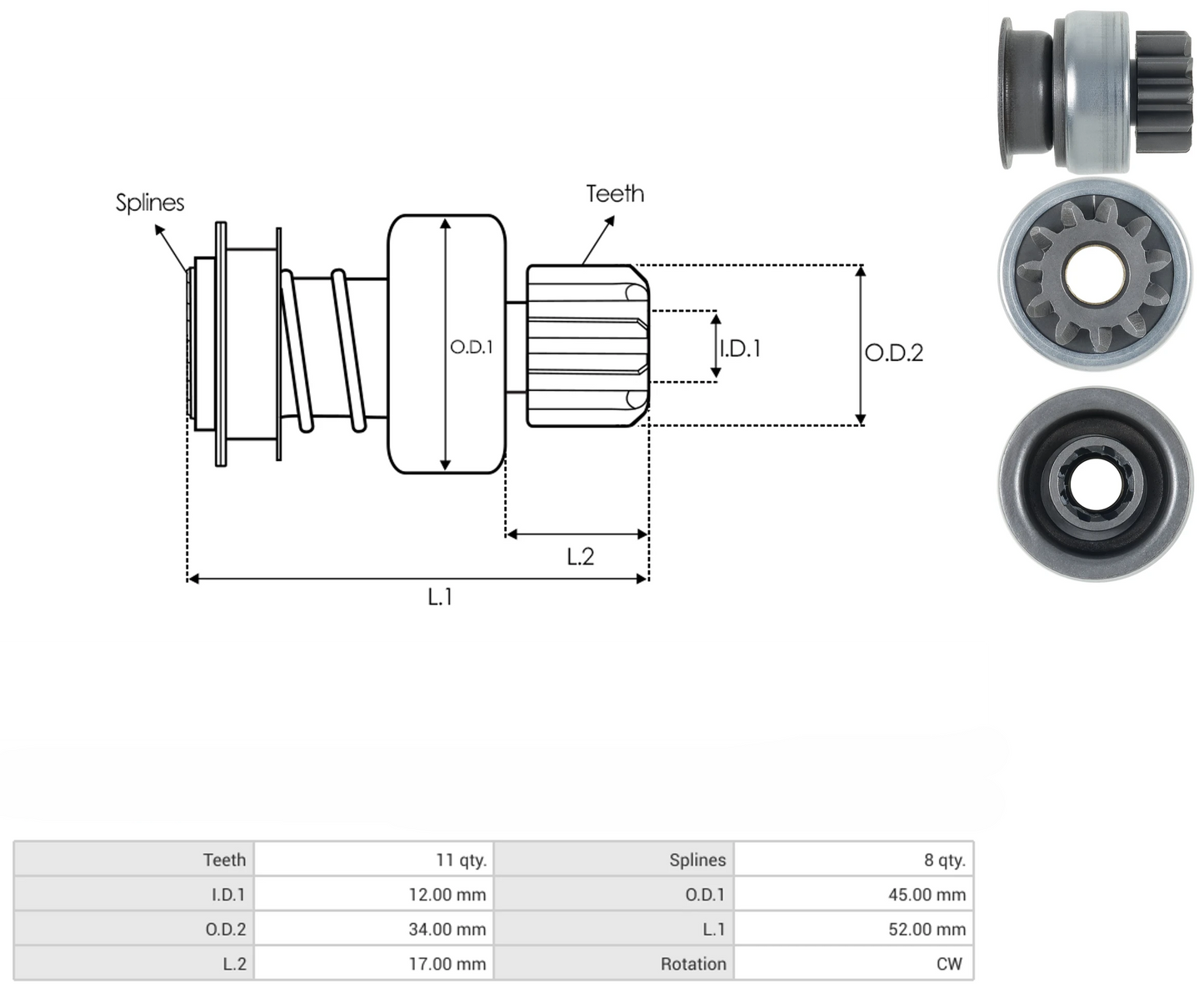 Impulsor Mitsubishi Montacargas Yale 11D 54-8346 TIM 2599