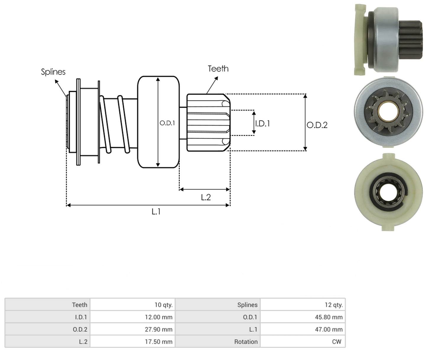 Impulsor Ford Motorcraft Imanes 10D 54-212 TIM 355