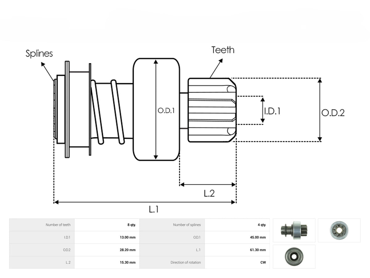 Impulsor Mitsubishi Mazda 8D 54-8304 TIM 425