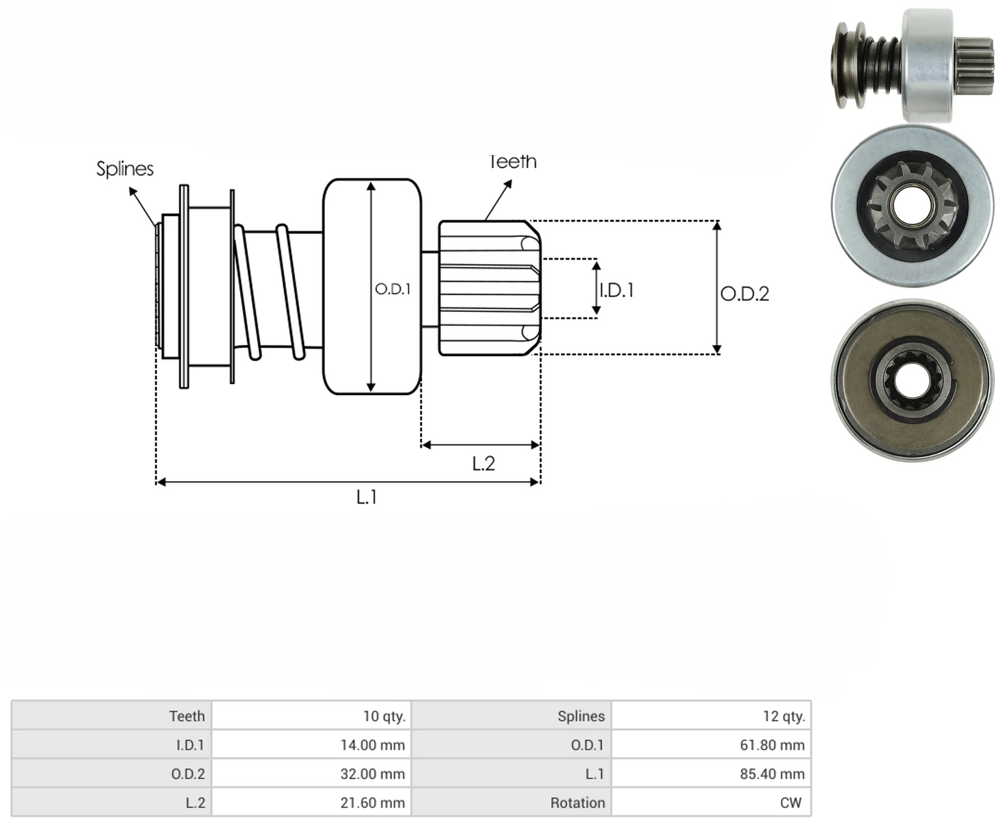 Impulsor Delco 28MT 10D Delgados 54-8406 TIM 4404