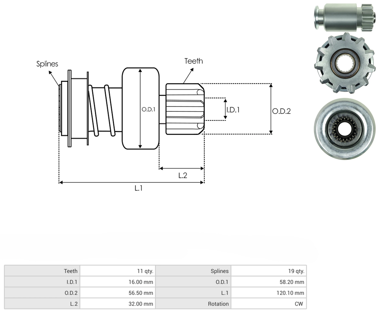 Impulsor Delco 40MT 42MT 50MT 54-123 TIM 486