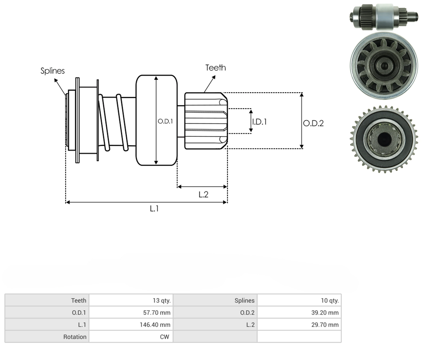 Impulsor Nippondenso Case Cummins 13D 54-8227 TIM 770