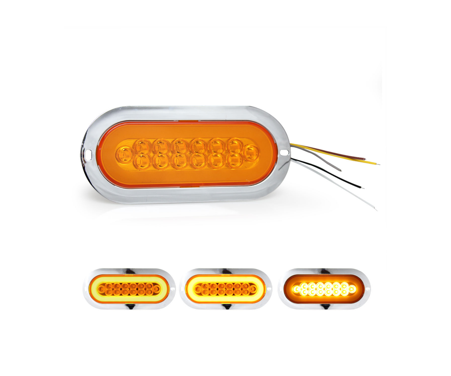 Plafon Ovalado 14 LED's Arillo Plasma Cromado