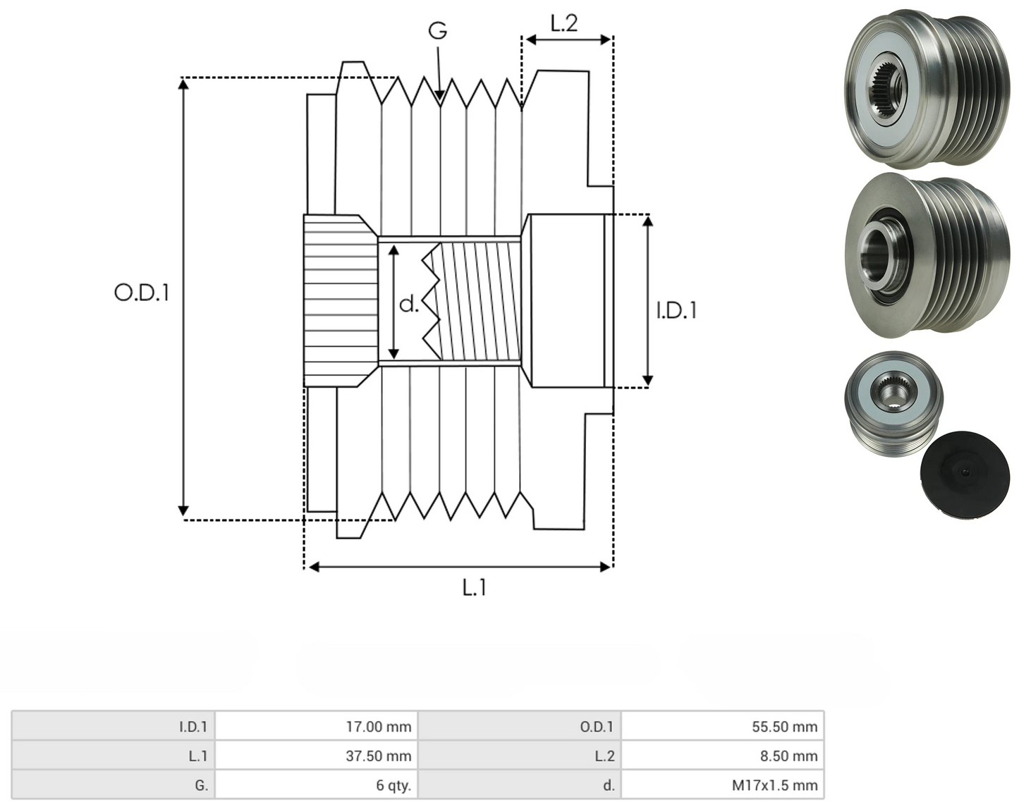 Polea Alternador Mitsubishi Ford Crown Victoria 24-83275
