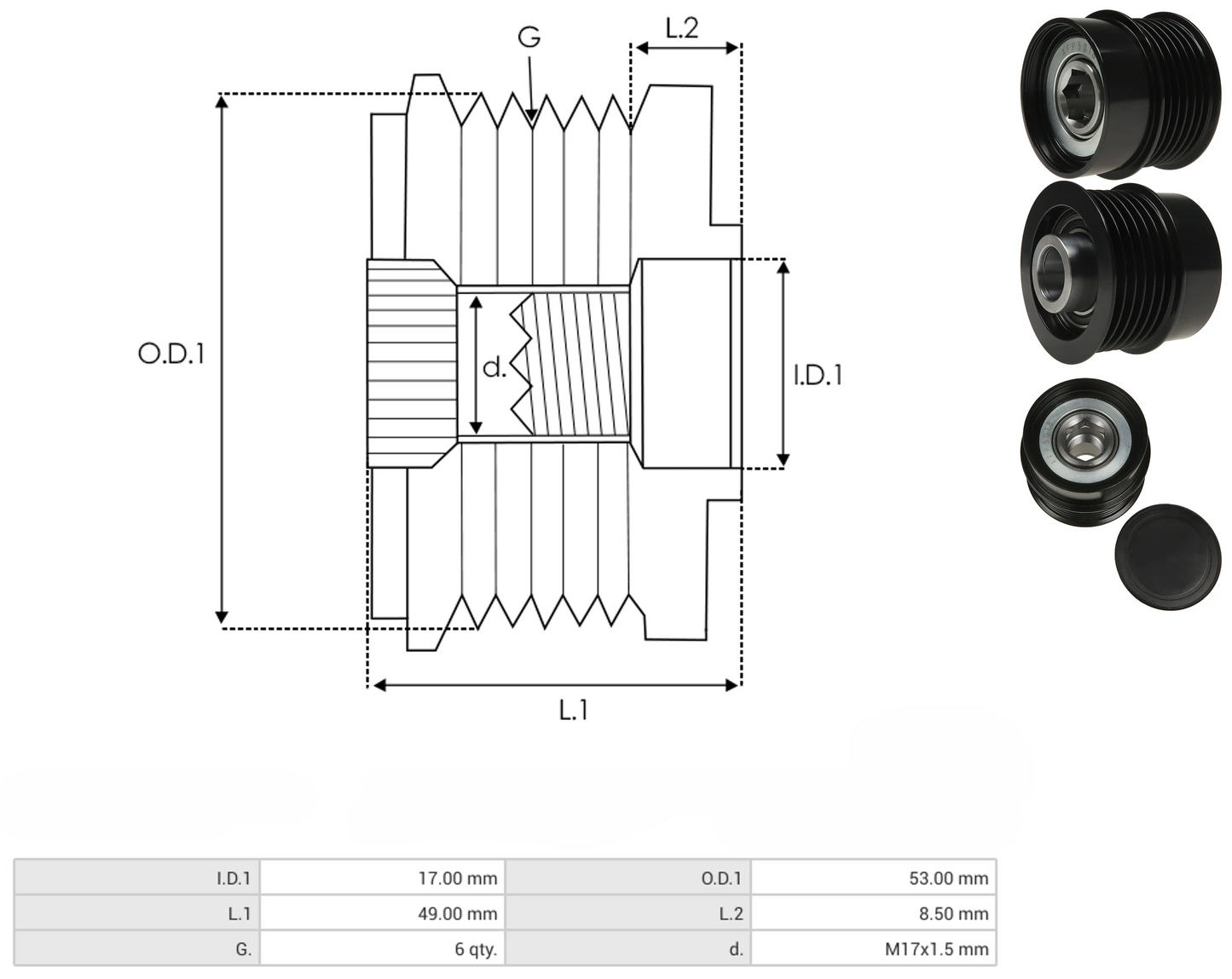 Polea Alternador Mitsubishi Dodge Chrysler 24-83278