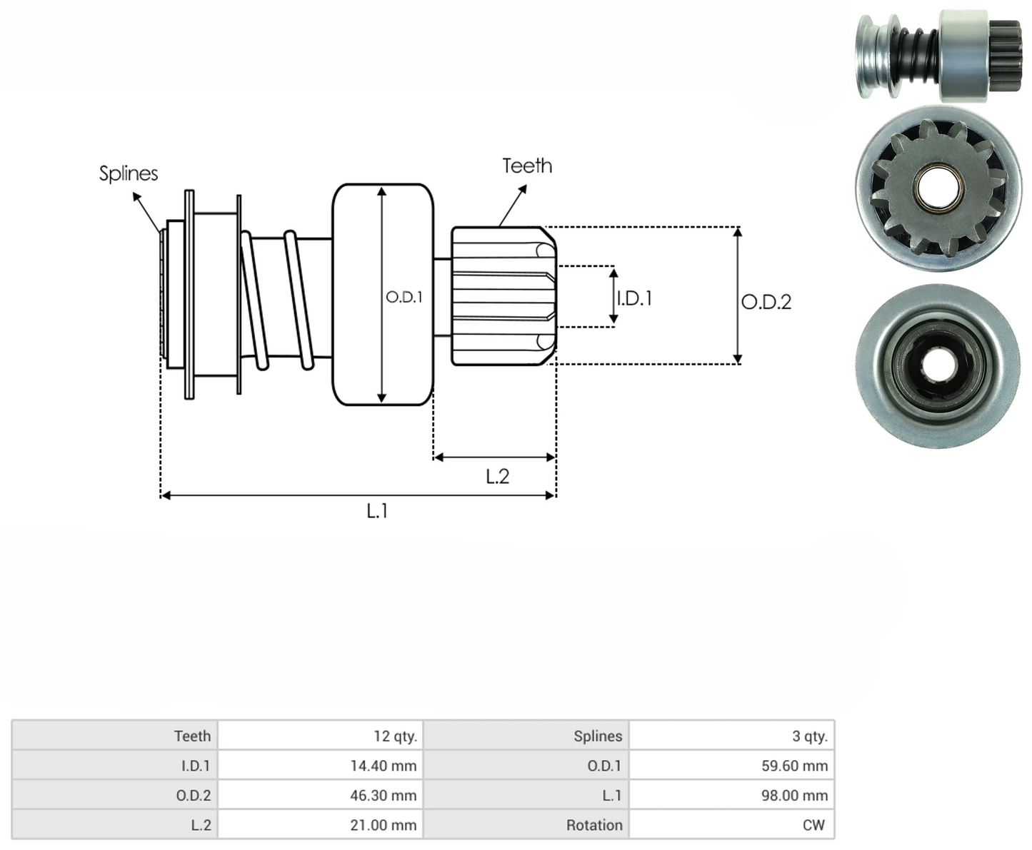 Impulsor Delco 37MT Navistar 12D 54-132 TIM 338