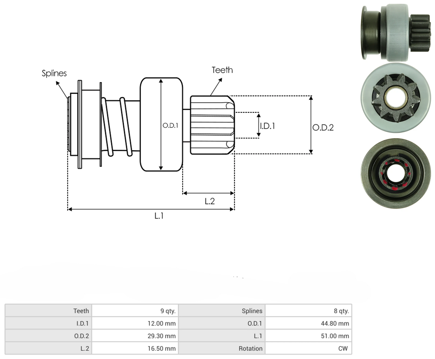 Impulsor Mitsubishi Nissan Infiniti 54-8321 TIM 1617