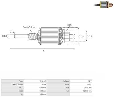 Armadura Mitsubishi Jeep Nissan Hueca 11D 61-8313