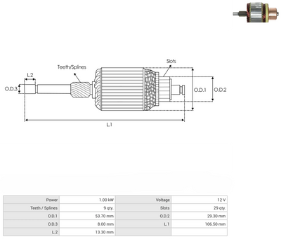 Armadura Mitsubishi Nissan Dodge Jeep 9D 61-8317