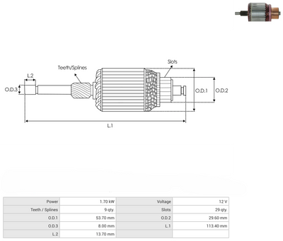 Armadura Mitsubishi Nissan Ford 9D 61-8318
