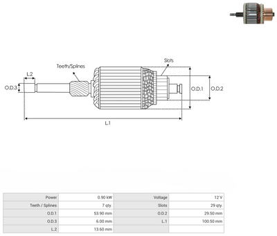 Armadura Mitsubishi Dodge Jeep Corta 7D 61-8328