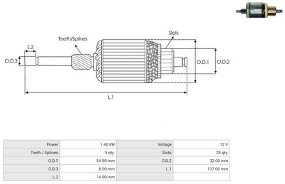 Armadura Bosch Nissan 9D 61-9128