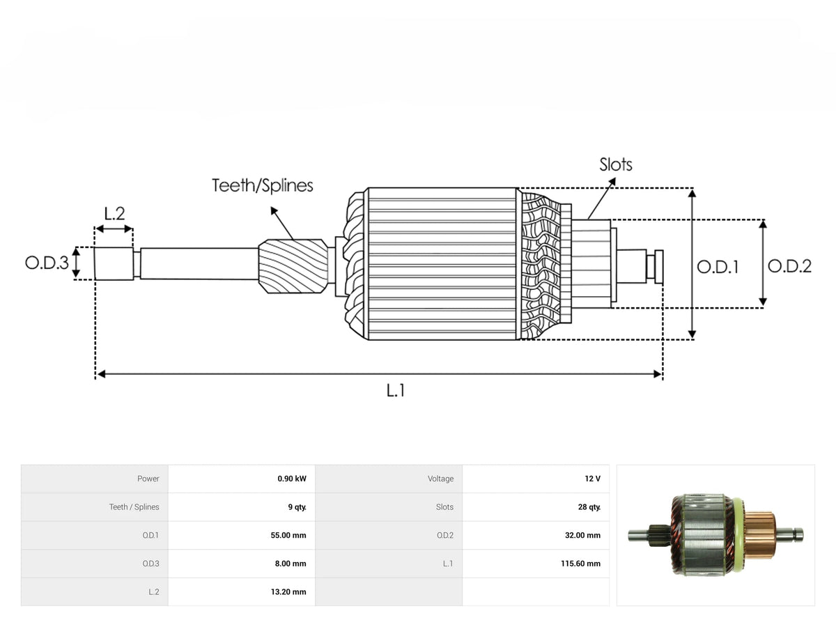 Armadura Bosch Mini Chrysler 9D 61-9150