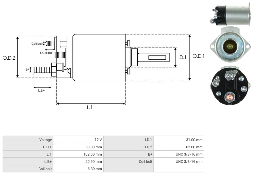 Solenoide Marcha Delco Chevrolet Botella Largo 66-101CA