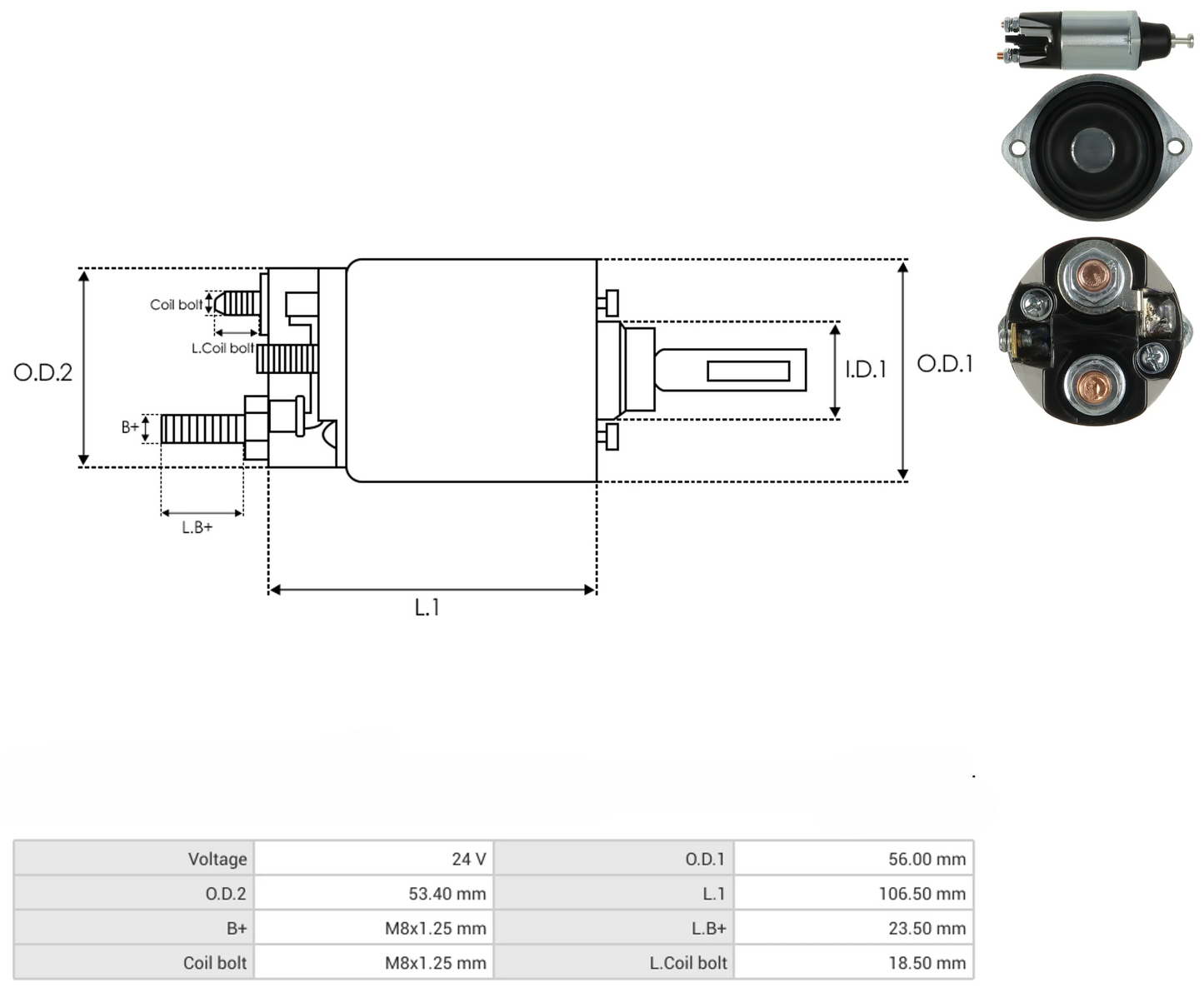 Solenoide Marcha Mitsubishi Caterpillar 24V 66-8351