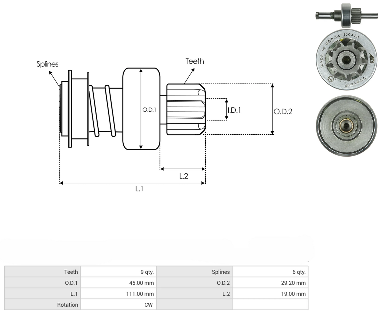 Impulsor Mitsuba Honda Accord 9D 54-8507 TIM H6GR