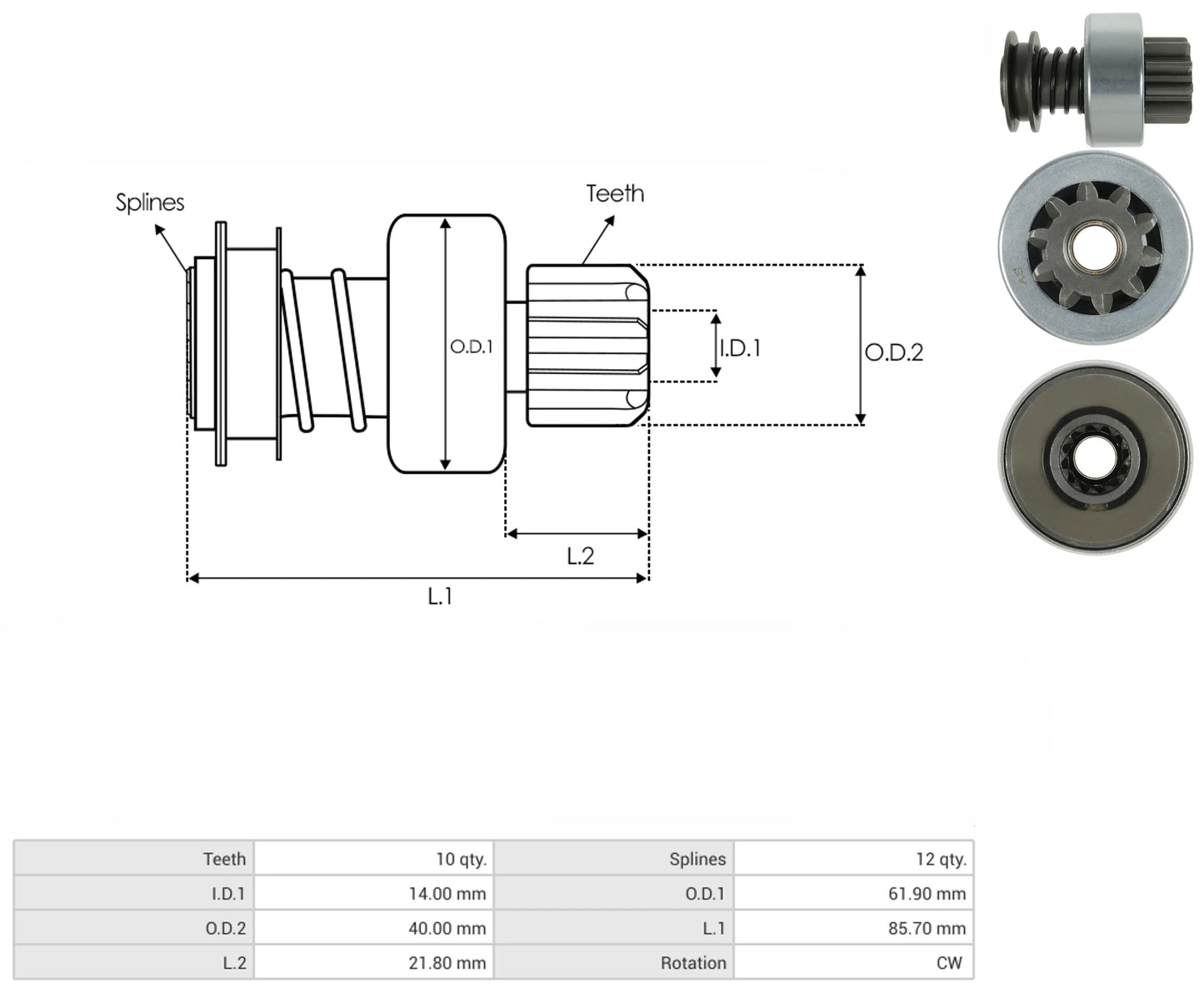 Impulsor Delco 28MT 10D Gruesos 54-8402 TIM 1649