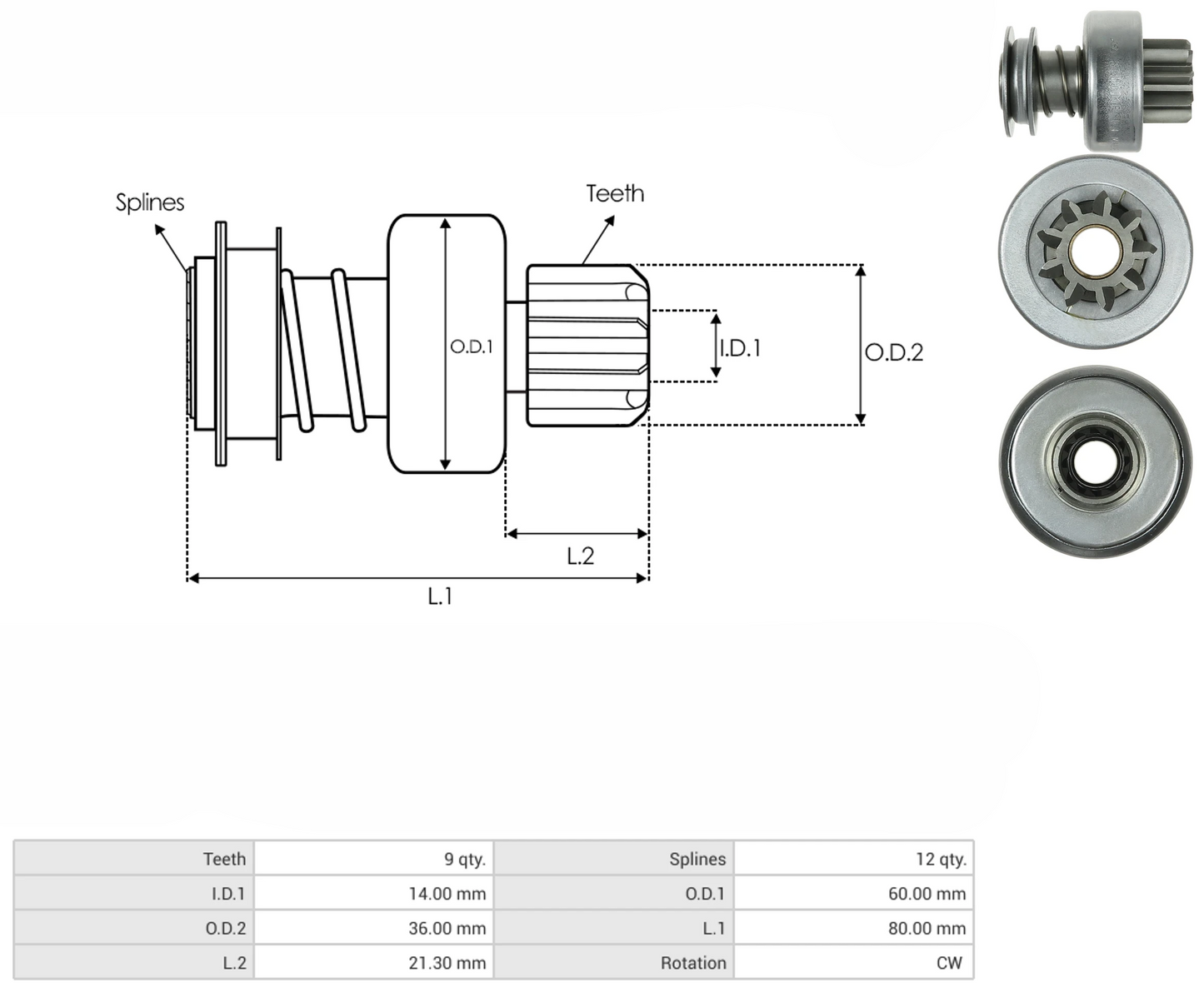 Impulsor Delco 28MT 9D 54-8415 TIM 1654