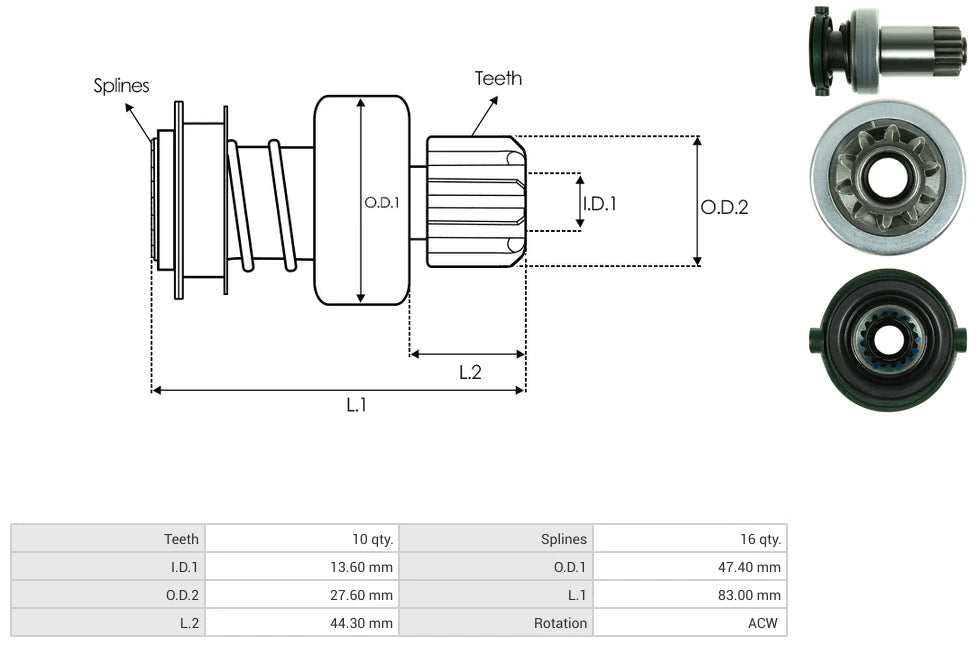 Impulsor Bosch VW Golf Jetta 54-9197 TIM 1680
