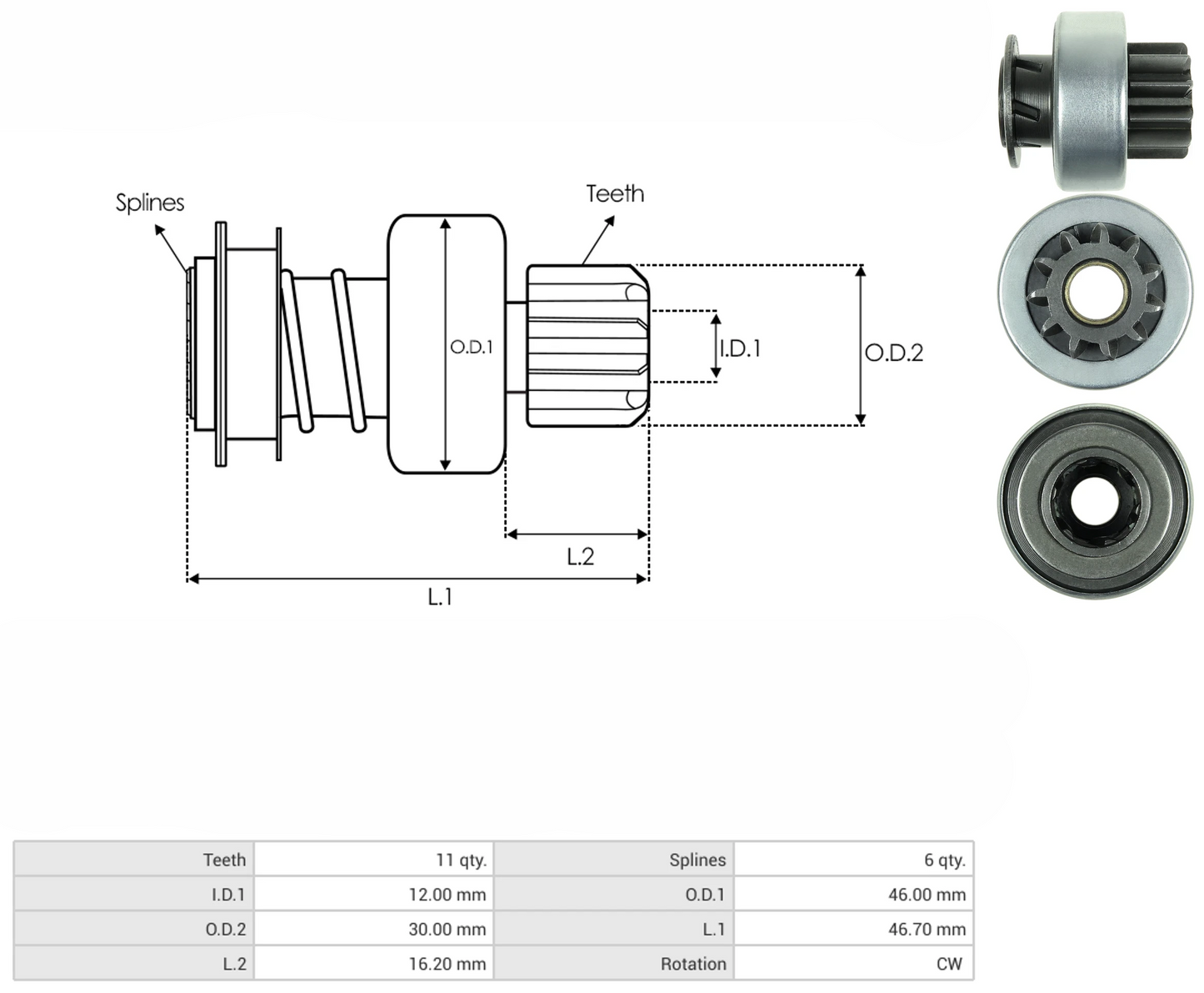 Impulsor Delco Chevrolet Ford 11D 54-168 TIM 1958-11