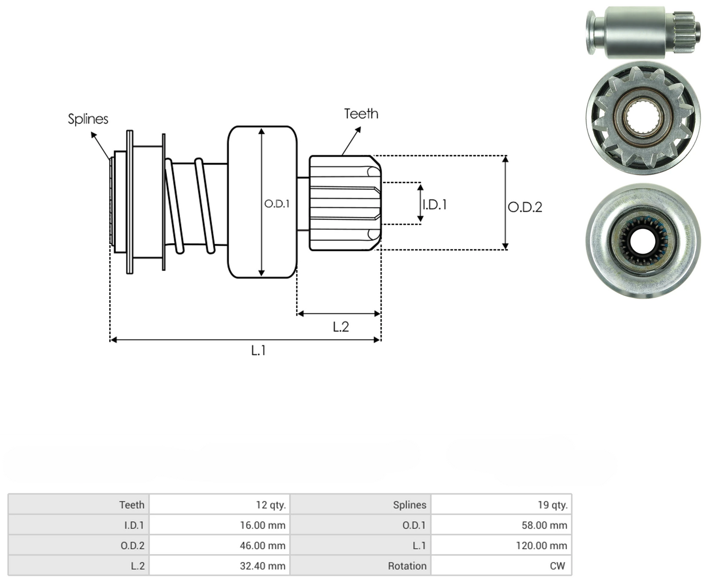 Impulsor Delco 40MT 42MT 50MT 54-124 TIM 489