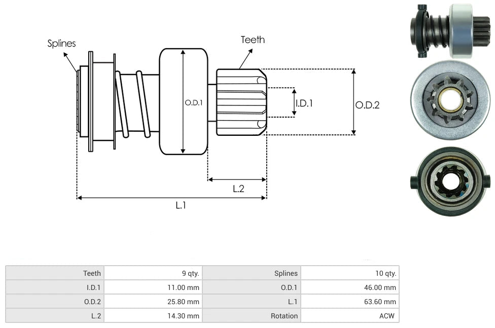 Impulsor Bosch VW Sedan 54-9139 TIM 679B