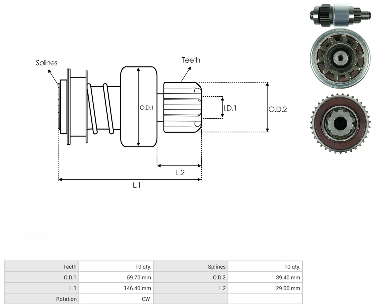 Impulsor Nippondenso Case 10D 54-8263 TIM 771