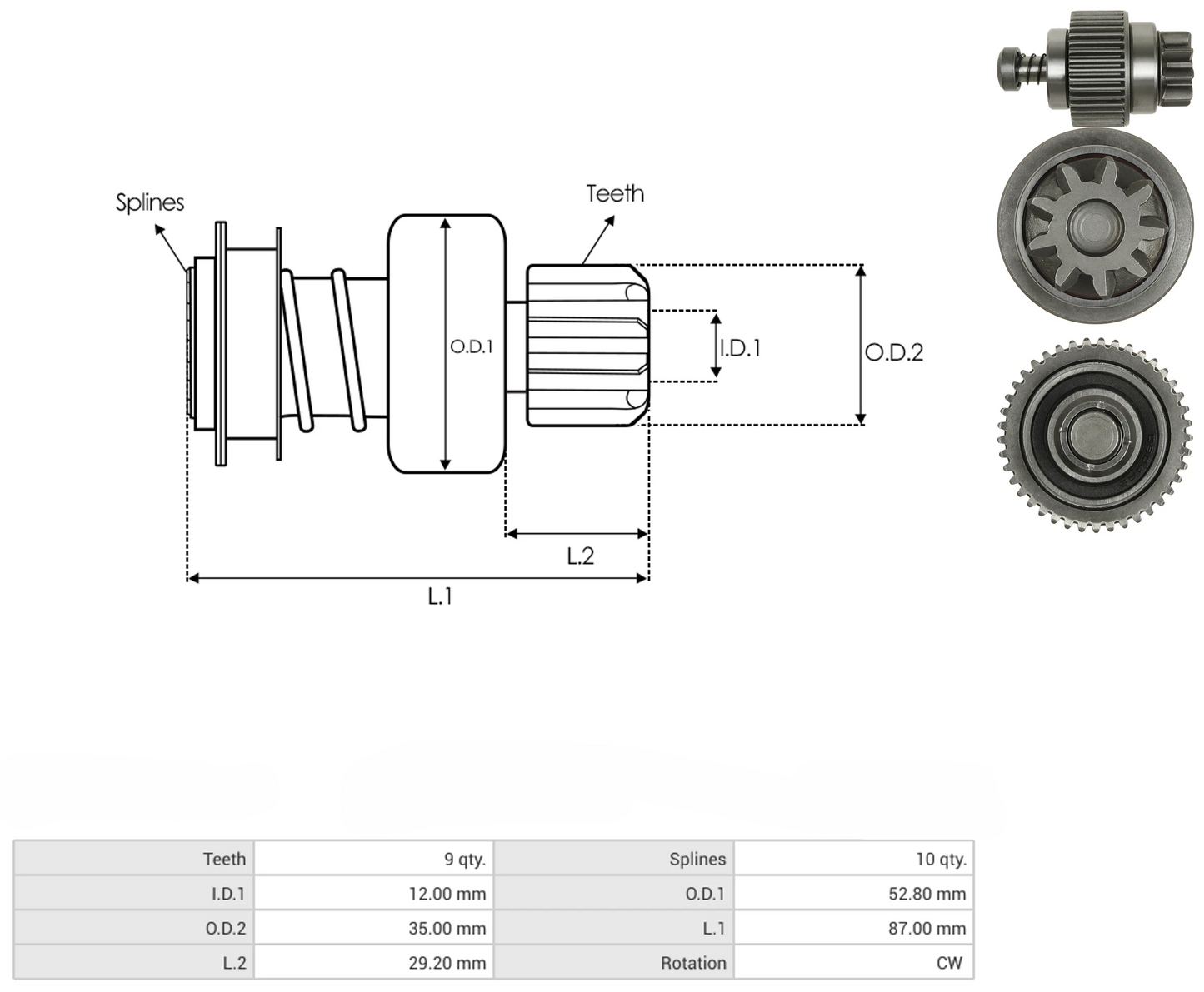 Impulsor Hitachi Nissan Montacargas 9D 54-8133 TIM 900